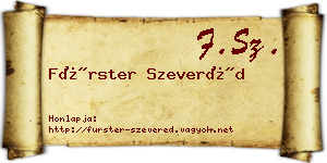 Fürster Szeveréd névjegykártya